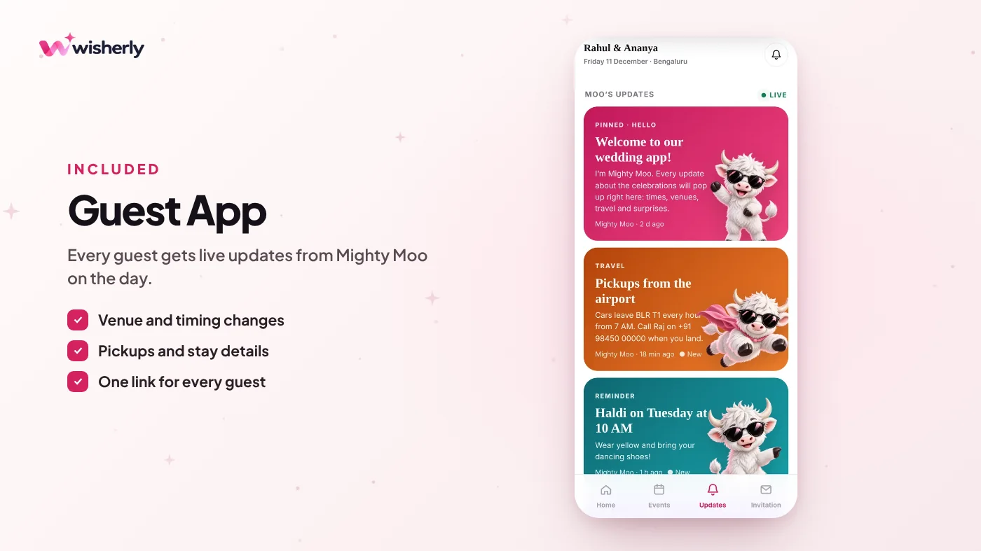 The Guest App: live updates on venues, timings and pickups